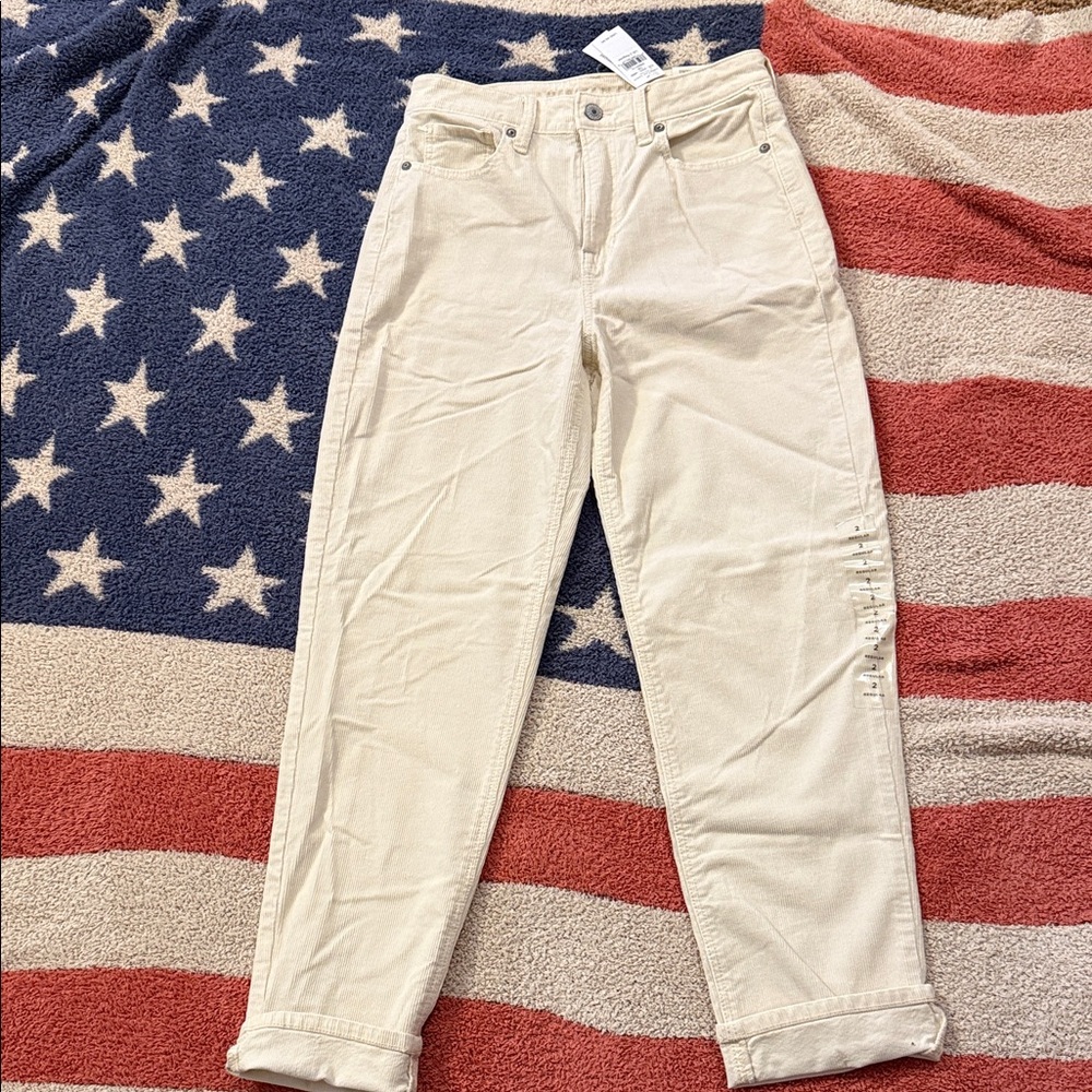 Mom straight Jean style cream corduroy